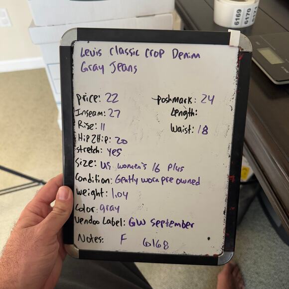 Levis Classic Crop Denim Gray Jeans US Women's 16 Plus - Picture 8 of 8